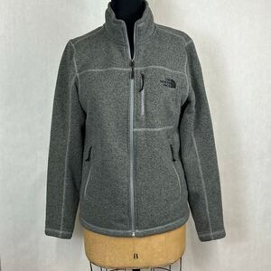 The North Face Sweater Fleece Jacket Gray Mens Sz Small Full Zip Front